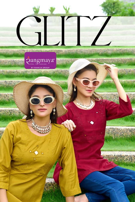 Glitz By Rangmaya Vartican Surat Short Tunic Ladies Top Wholesale Market